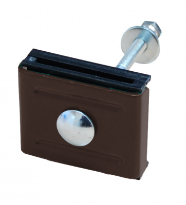 Крепление (скоба и болт) М6х85 RAL 8017 шоколад с шайбой и антивандальной гайкой