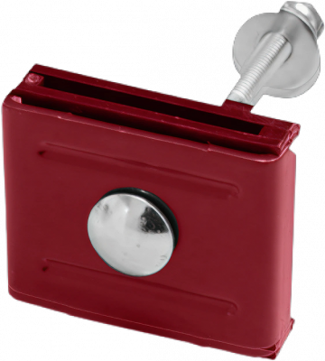 Крепление (скоба и болт) М6х85 RAL 3005 красное вино с шайбой и гайкой антивандальной гайкой