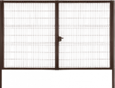 Ворота распашные Формика Эконом 1,53х4,0м 3d панель 3,5мм без замка RAL 8017 (шоколад) цинк