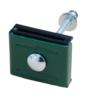 Крепление (скоба и болт) М6х85 RAL 6005 зеленый с шайбой и антивандальной гайкой